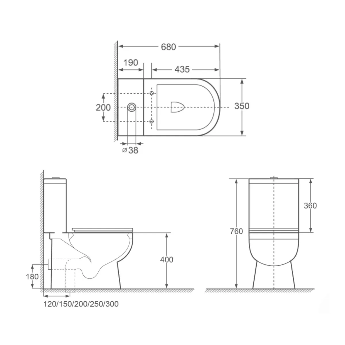 Vasile V338 Toilet Bowl - view 2
